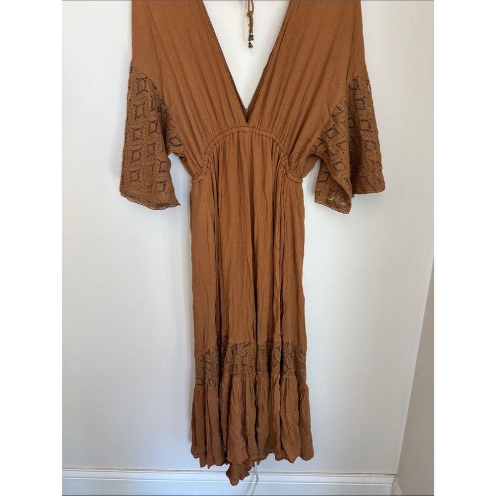 Free People Angela jumpsuit bohemian flowy pants suit women’s small NWT festival - Picture 14 of 14